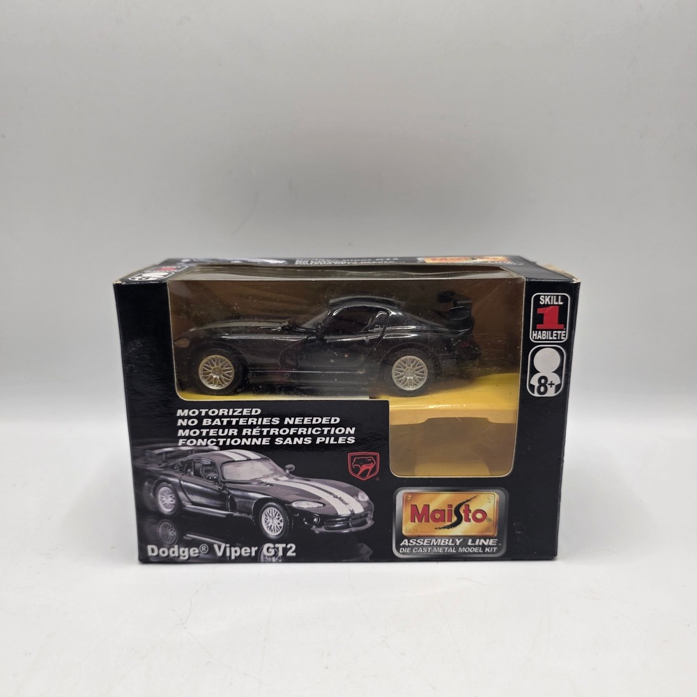 Maisto Dodge Viper GT2 Model Kit Black Racing Stripe Diecast 29400 New